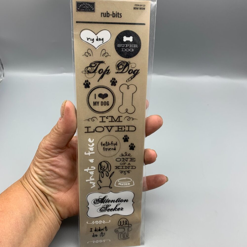 NEW in Package Karen Foster Rub-Bits BOW WOW Dog Themed Stickers